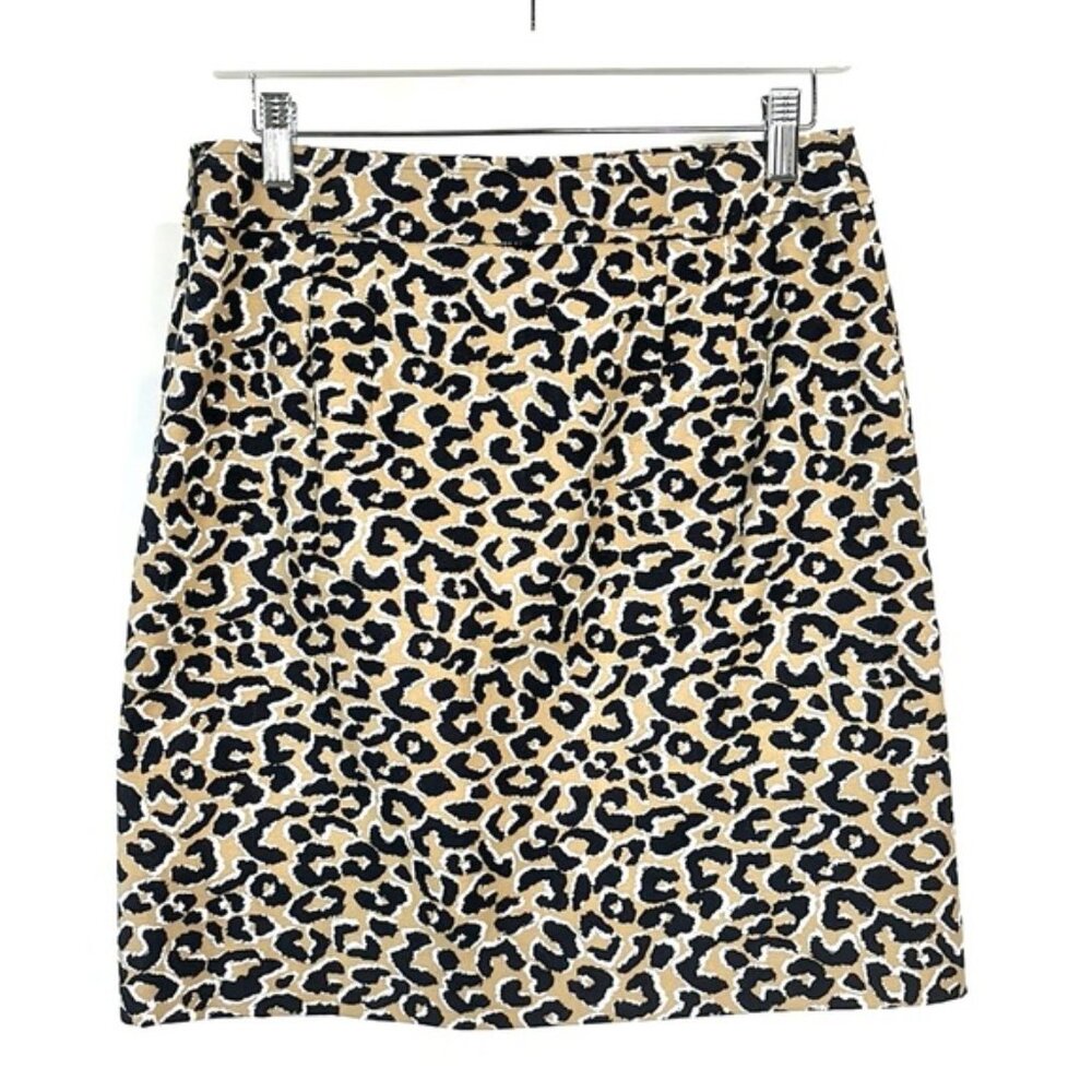 Talbots Abstract Cheetah Canvas A-Line Skirt - image 3